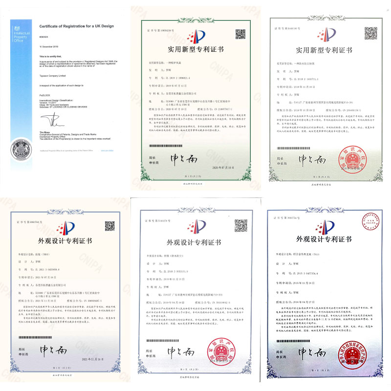 toposon company certificate  patent 3
